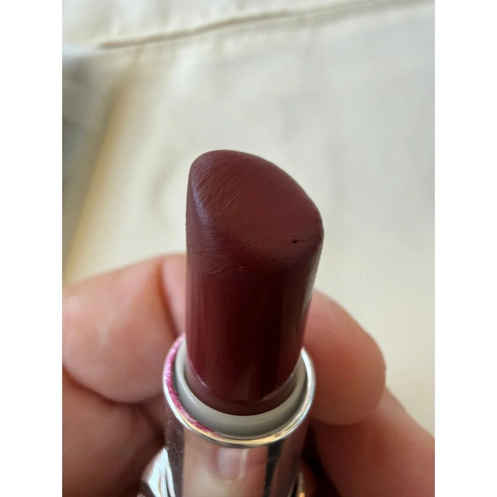 Clinique Pop Lip Colour + Primer 15 Berry Pop Lipstick Deep Wine Red Satin used